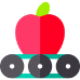 icona di una mela rossa su un nastro trasportatore